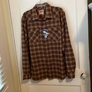 Wranglers, Western Shirt, Cloud, Flannel Men’s Size XL New With Tags